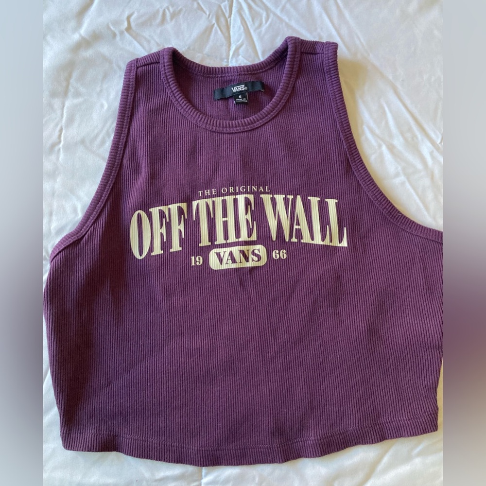 Vans Purple "Off The Wall" Ribbed Crop Tank